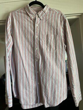 AE Casual Button Down with Stripes - L